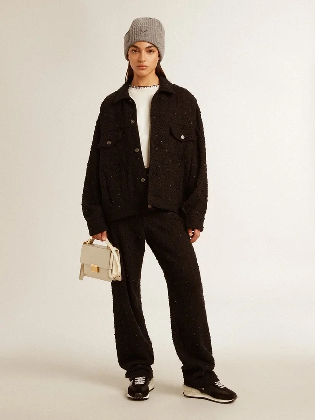 Sac Venezia en cuir gaufré couleur beurre avec détails dorés
