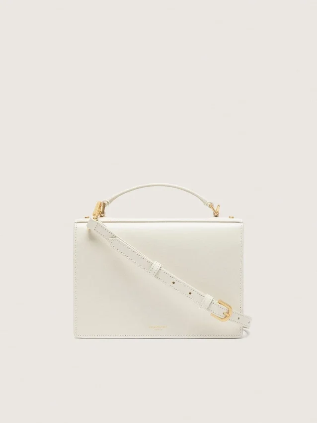 Sac Venezia en cuir gaufré couleur beurre avec détails dorés