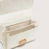 Sac Venezia en cuir gaufré couleur beurre avec détails dorés
