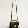 Sac Venezia en cuir gaufré noir avec foulard multicolore