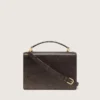 Sac Venezia en cuir gaufré vintage marron foncé avec détails dorés