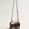 Sac Venezia en cuir métallisé gris anthracite avec des détails noirs