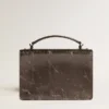 Sac Venezia en cuir métallisé gris anthracite avec des détails noirs