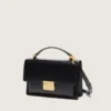 Sac Venezia en cuir noir gaufré avec détails dorés
