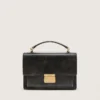 Sac Venezia en cuir noir vieilli avec détails dorés