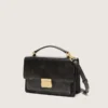 Sac Venezia en cuir noir vieilli avec détails dorés