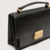 Sac Venezia en cuir noir vieilli avec détails dorés