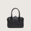 Sac Vita en cuir de mouton noir avec détails dorés