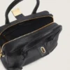 Sac Vita en cuir de mouton noir avec détails dorés