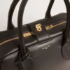 Sac Vita en cuir lisse noir avec détails dorés