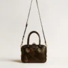 Sac Vita en cuir noir vieilli avec détails dorés