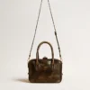 Sac Vita en cuir noir vieilli avec détails dorés