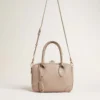 Sac Vita en cuir taupe avec détails dorés