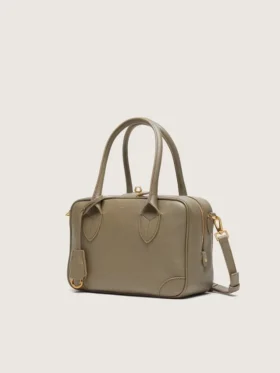 Sac Vita en cuir vert sauge avec détails dorés