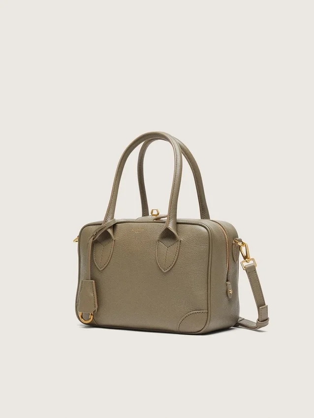 Sac Vita en cuir vert sauge avec détails dorés