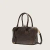 Sac Vita en cuir vintage marron avec détails dorés