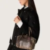 Sac Vita en cuir vintage marron avec détails dorés