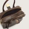 Sac Vita en cuir vintage marron avec détails dorés