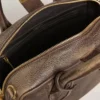 Sac Vita en cuir vintage marron avec détails dorés