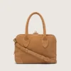 Sac Vita en daim couleur camel avec détails dorés
