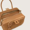 Sac Vita en daim couleur camel avec détails dorés
