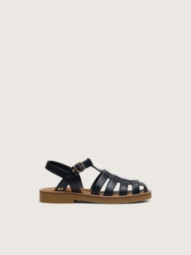 Sandales Maxime junior en cuir bleu marine
