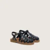Sandales Maxime junior en cuir bleu marine