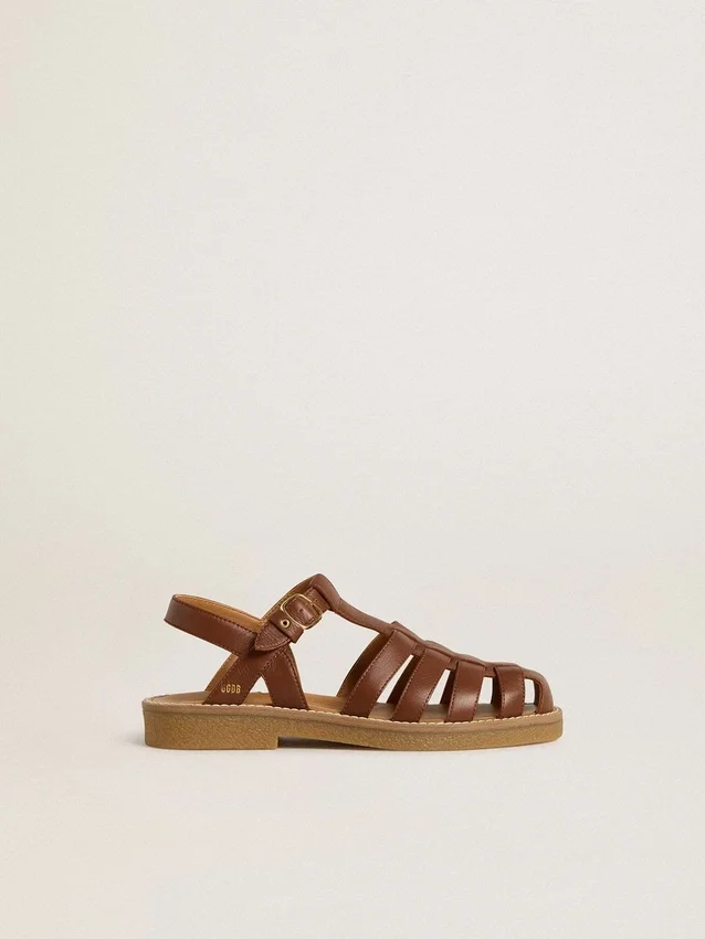 Sandales Maxime Junior en cuir marron