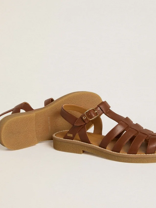 Sandales Maxime Junior en cuir marron