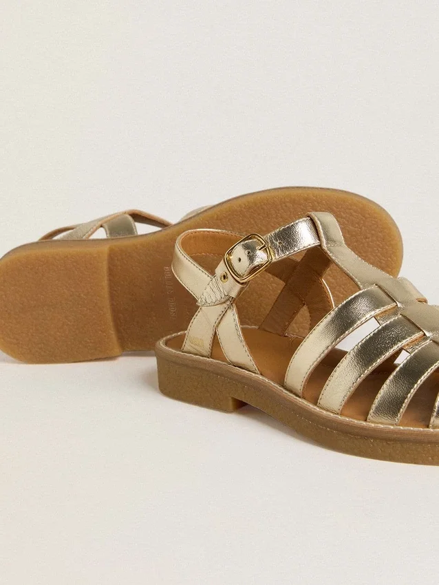 Sandales Maxime Young en cuir doré