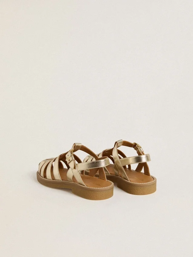 Sandales Maxime Young en cuir doré