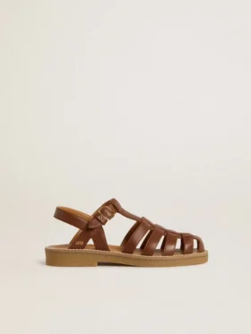 Sandales Maxime Young en cuir marron