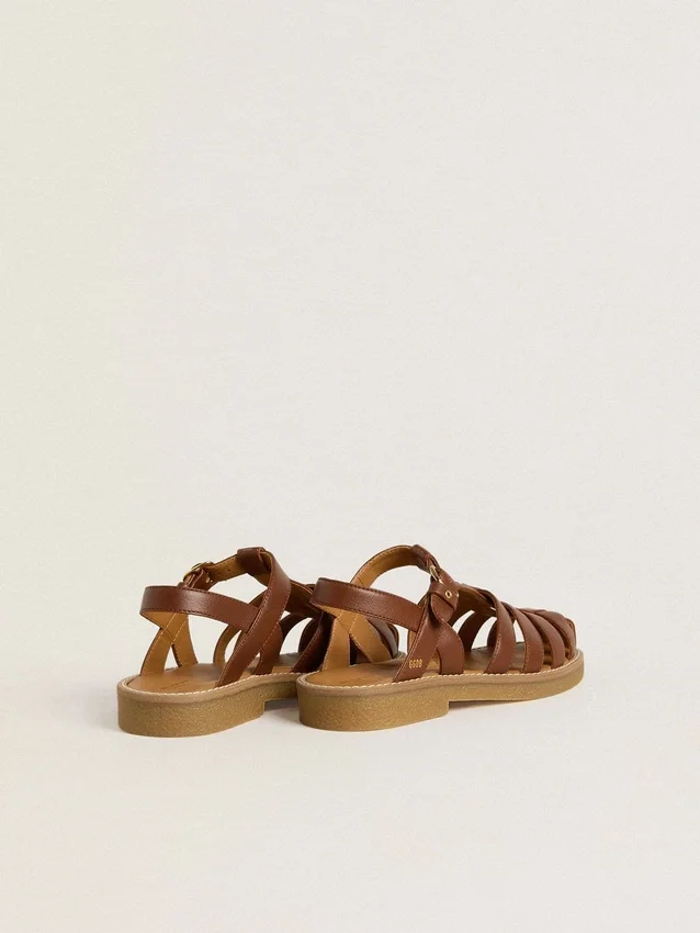 Sandales Maxime Young en cuir marron