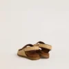 Sandales Noa Junior en raphia beige et cuir marron