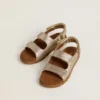Sandales Noa Young en cuir micro-pailleté et platine
