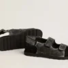 Sandales Noa Young en cuir noir vieilli