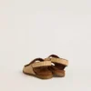 Sandales Noa Young en raphia beige et cuir marron
