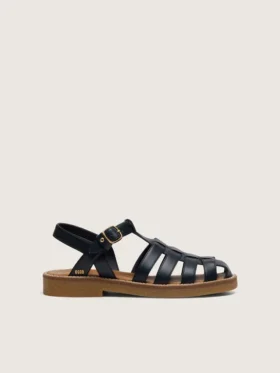 Sandales Young Maxime en cuir bleu marine