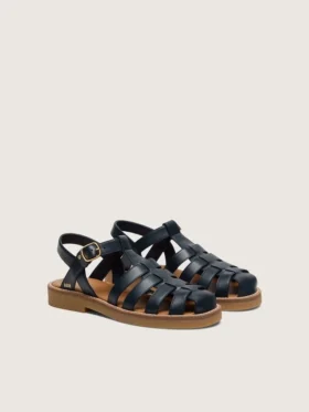 Sandales Young Maxime en cuir bleu marine