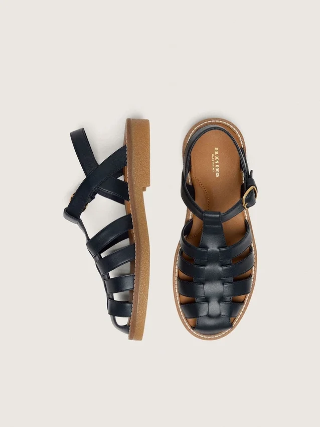 Sandales Young Maxime en cuir bleu marine