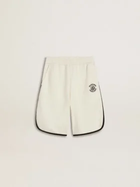 Short blanc pour garçons avec logo brodé