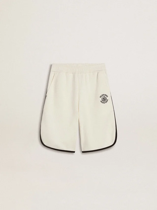 Short blanc pour garçons avec logo brodé
