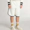 Short blanc pour garçons avec logo brodé
