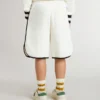 Short blanc pour garçons avec logo brodé