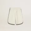 Short blanc pour garçons avec logo brodé