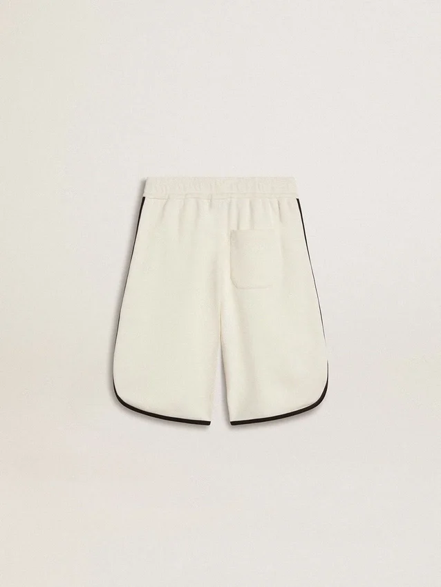 Short blanc pour garçons avec logo brodé