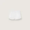 Short de sport blanc à double épaisseur pour femme
