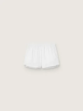 Short de sport blanc à double épaisseur pour femme