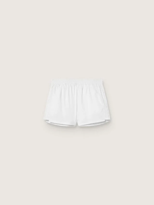 Short de sport blanc à double épaisseur pour femme