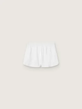 Short de sport blanc à double épaisseur pour femme